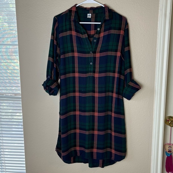 Old Navy, Plaid Pullover Shirt Dress for Women Size M - Picture 2 of 6
